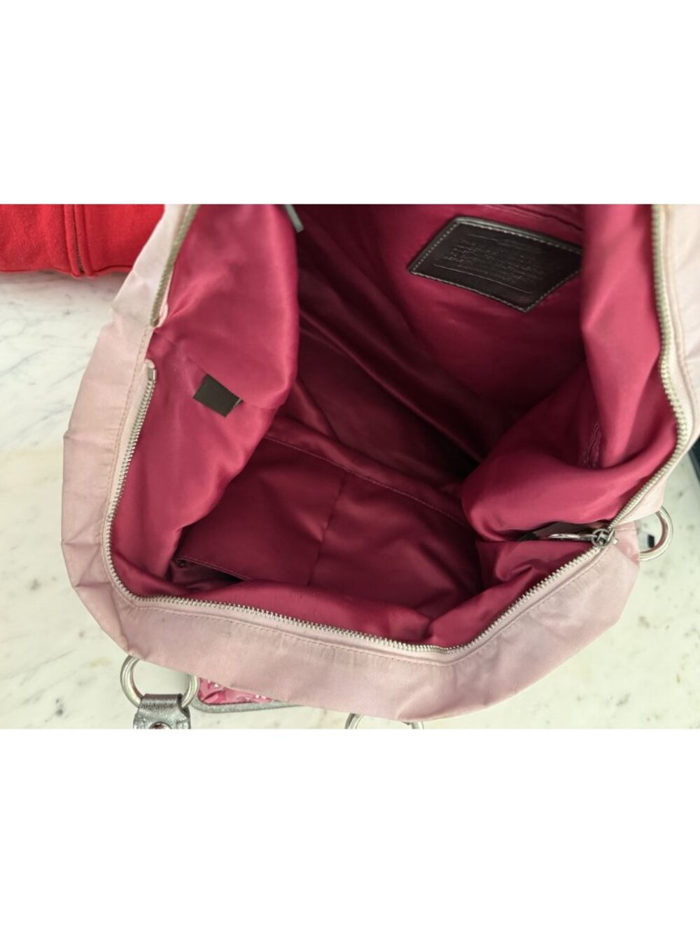Coach Poppy Pink Ombre Storypatch XL Tote Bag Rhinestone 15 x 18 x 6 [jb] - Picture 9 of 9